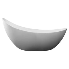 ALFI 73" White Solid Surface Smooth Resin Soaking Slipper Bathtub - AB9951 - The Home Selection