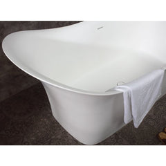 ALFI 74" White Solid Surface Smooth Resin Soaking Slipper Bathtub - AB9915 - The Home Selection