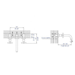 ALFI 8" Widespread Wall-Mounted Cross Handle Faucet - AB1035 - The Home Selection