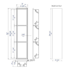 ALFI 8" x 36" Stainless Steel Vertical Triple Shelf Shower Niche - ABNP0836 - The Home Selection