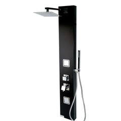 ALFI Black Aluminum Shower Panel with 2 Body Sprays and Rain Shower Head - ABSP65B - The Home Selection