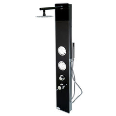 ALFI Black Glass Shower Panel with 2 Body Sprays and Rain Shower Head - ABSP55B - The Home Selection