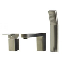 ALFI Deck Mounted Tub Filler and Square Hand Held Shower Head - AB2322 - The Home Selection