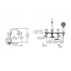 ALFI Deck Mounted Tub Filler with Hand Held Showerhead - AB2503 - The Home Selection