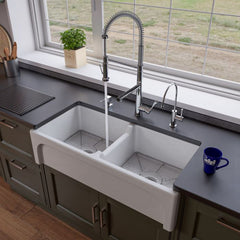 ALFI Double Spout Commercial Spring Kitchen Faucet - ABKF3787 - The Home Selection