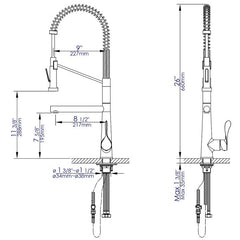 ALFI Double Spout Commercial Spring Kitchen Faucet - ABKF3787 - The Home Selection