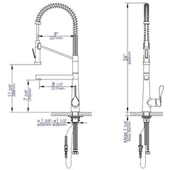 ALFI Double Spout Commercial Spring Kitchen Faucet - ABKF3787 - The Home Selection