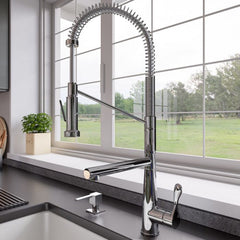 ALFI Double Spout Commercial Spring Kitchen Faucet - ABKF3787 - The Home Selection