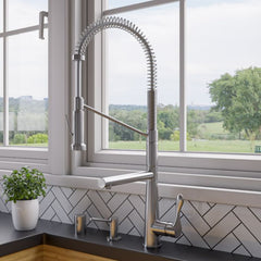 ALFI Double Spout Commercial Spring Kitchen Faucet - ABKF3787 - The Home Selection