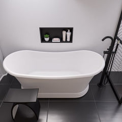 ALFI Floor Mount Tub Filler with Shower Head Polished/Brushed - AB2534 - The Home Selection