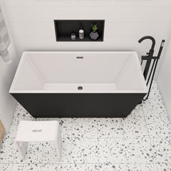 ALFI Floor Mount Tub Filler with Shower Head Polished/Brushed - AB2534 - The Home Selection