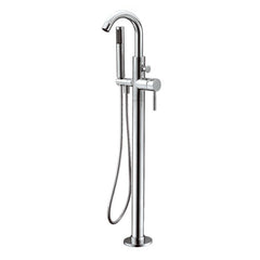 ALFI Floor Mount Tub Filler with Shower Head Polished/Brushed - AB2534 - The Home Selection