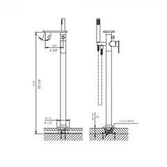 ALFI Free Standing Floor Mounted Bath Tub Filler - AB2875 - The Home Selection