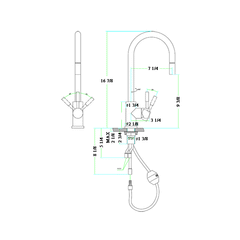 ALFI Single Hole Pull Down Stainless Steel Kitchen Faucet - AB2028 - The Home Selection
