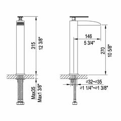 ALFI Single Hole Tall Waterfall Bathroom Faucet - AB1597 - The Home Selection