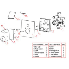ALFI Single Lever Bath Shower Valve Diverter Polished/Brushed - AB5601 - The Home Selection