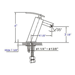 ALFI Single Lever Slanted Bathroom Faucet Polished or Brushed - AB1628 - The Home Selection