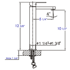 ALFI Single Lever Tall Square Bathroom Faucet Polished/Brushed - AB1129 - The Home Selection