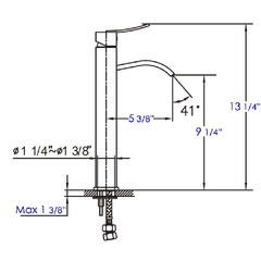ALFI Single Lever Tall Square Bathroom Faucet Polished/Brushed - AB1158 - The Home Selection