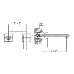 ALFI Single Lever Wallmount Bathroom Faucet Polished & Brushed - AB1468 - The Home Selection