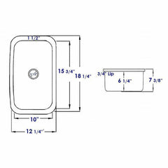 ALFI Small Rectangle Fireclay Undermount or Drop In Prep Sink - AB1218 - The Home Selection