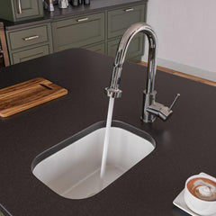 ALFI Small Rectangle Fireclay Undermount or Drop In Prep Sink - AB1218 - The Home Selection