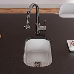 ALFI Small Rectangle Fireclay Undermount or Drop In Prep Sink - AB1218 - The Home Selection