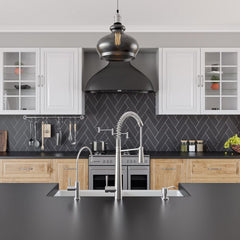 ALFI Solid Stainless Steel Pull Out Commercial Kitchen Faucet - AB2039 - The Home Selection