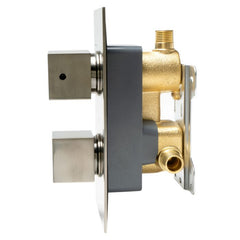 ALFI Square Knob 1 Way Bathroom Thermostatic Shower Mixer - AB2601 - The Home Selection