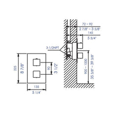 ALFI Square Knob 1 Way Bathroom Thermostatic Shower Mixer - AB2601 - The Home Selection