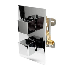 ALFI Square Knob 1 Way Bathroom Thermostatic Shower Mixer - AB2601 - The Home Selection