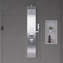ALFI White Aluminum Shower Panel with 2 Body Sprays and Rain Shower Head - ABSP60W - The Home Selection