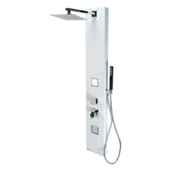 ALFI White Aluminum Shower Panel with 2 Body Sprays and Rain Shower Head - ABSP60W - The Home Selection
