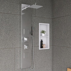 ALFI White Aluminum Shower Panel with 2 Body Sprays and Rain Shower Head - ABSP60W - The Home Selection