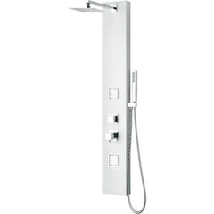 ALFI White Aluminum Shower Panel with 2 Body Sprays and Rain Shower Head - ABSP60W - The Home Selection