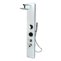 ALFI White Glass Shower Panel with 2 Body Sprays and Rain Shower Head - ABSP50W - The Home Selection