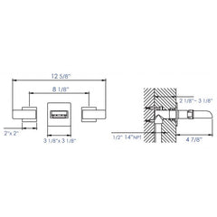 ALFI Widespread Wall Mounted Modern Waterfall Bathroom Faucet - AB1796 - The Home Selection