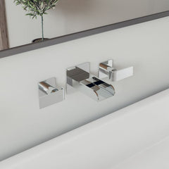 ALFI Widespread Wall Mounted Modern Waterfall Bathroom Faucet - AB1796 - The Home Selection