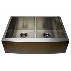 Alpha Double Bowl Handmade Apron/Farmhouse Zero-Radius Sink - AP3019 - The Home Selection