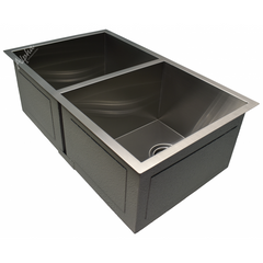 Alpha Double Bowl Handmade Undermount Zero-Radius Sink - HU3 - The Home Selection