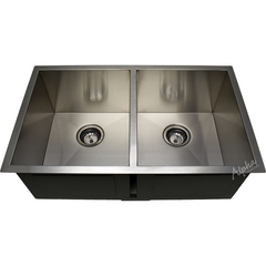 Alpha Double Bowl Handmade Undermount Zero-Radius Sink - HU3 - The Home Selection