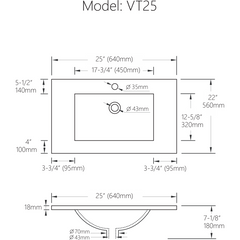 Alpha Model VT-25 – Single Bathroom Vanity Top - VT-25 - The Home Selection