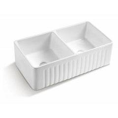 Alpha Porcelain Slated-Front Apron/Farmhouse Sink - AW3 - The Home Selection