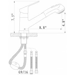 Alpha Solid Handle Pull-Out Faucet Model No. 41-577 - The Home Selection