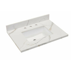 Altair 31" Single Sink Bathroom Vanity Countertop - Eivissia in Calacatta White - The Home Selection