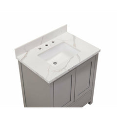 Altair 31" Single Sink Bathroom Vanity Countertop - Eivissia in Calacatta White - The Home Selection