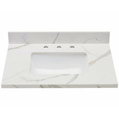 Altair 31" Single Sink Bathroom Vanity Countertop - Eivissia in Calacatta White - The Home Selection