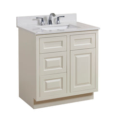 Altair 31" Single Sink Bathroom Vanity Countertop - Frosinone in Jazz White - The Home Selection