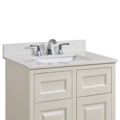 Altair 31" Single Sink Bathroom Vanity Countertop - Frosinone in Jazz White - The Home Selection