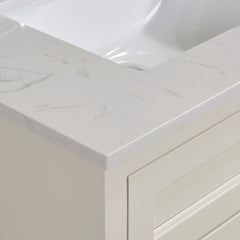 Altair 31" Single Sink Bathroom Vanity Countertop - Frosinone in Jazz White - The Home Selection